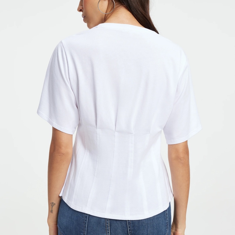 Good American white corset tee